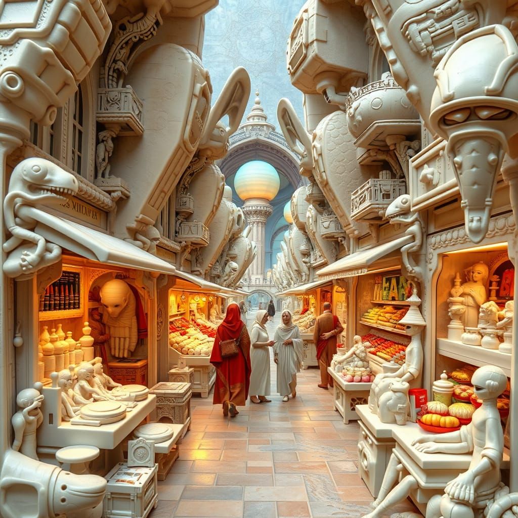 Alien art market  by @Super Wolfy