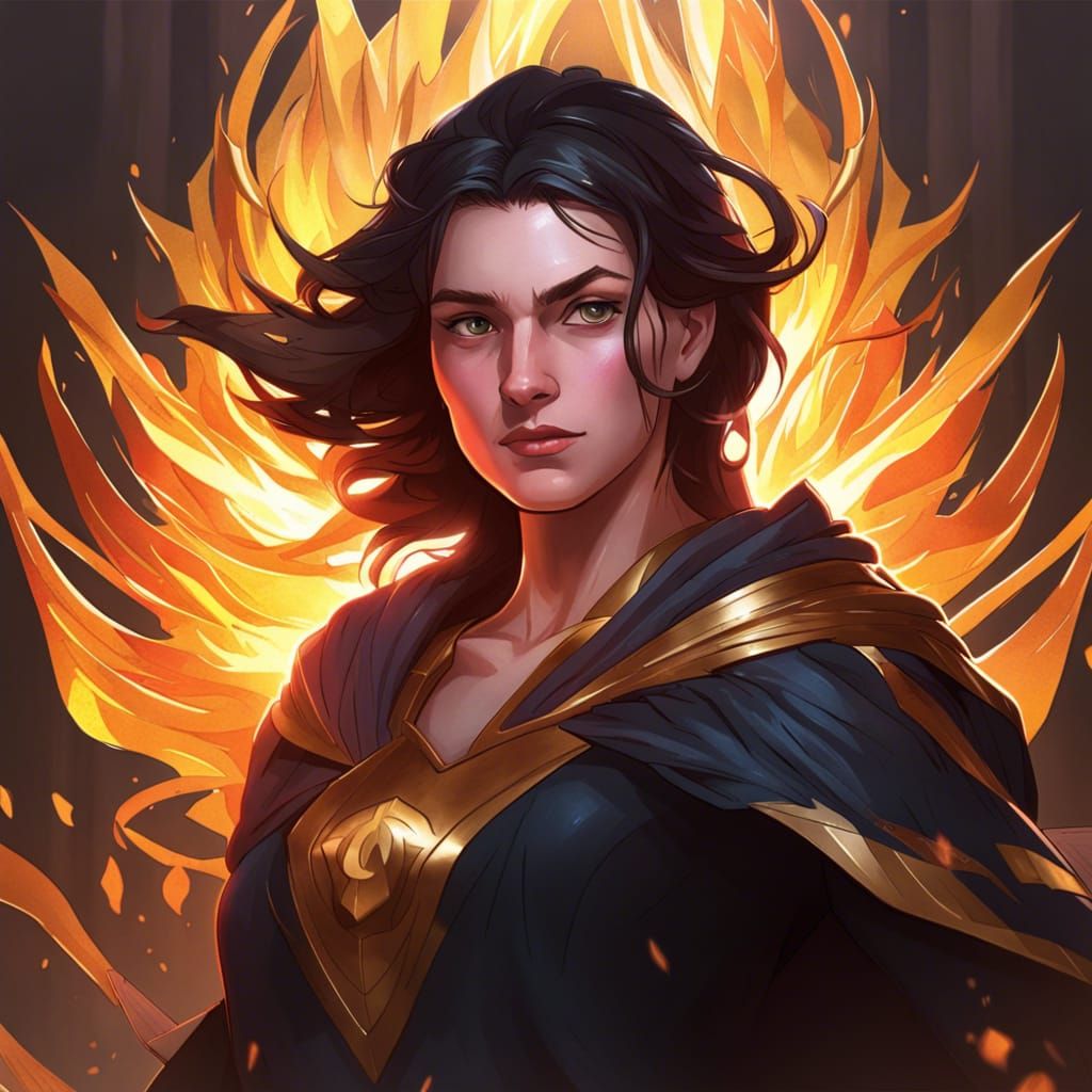 Asgardian dark hair teenage Harry Potter Phoenix Force head and ...