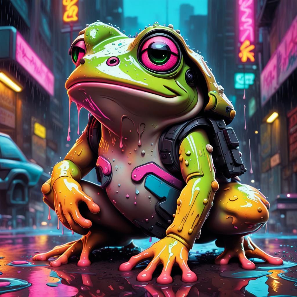 Cyberpunk Frog - AI Generated Artwork - NightCafe Creator