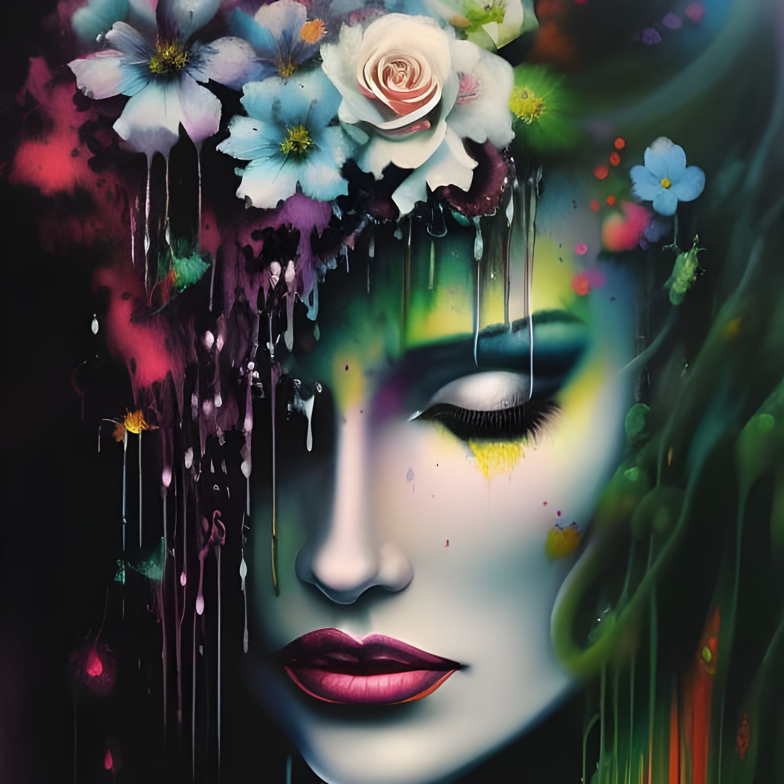 Slip slide melting AI Generated Artwork NightCafe Creator