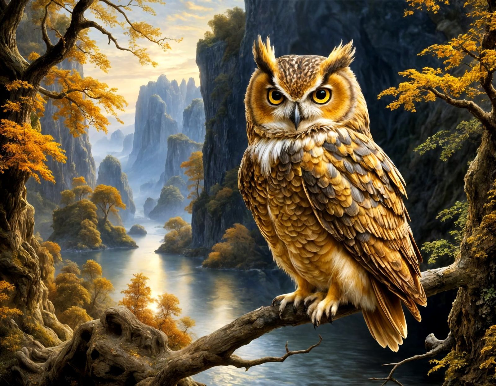 A golden owl (1 like)  by @h7sus2