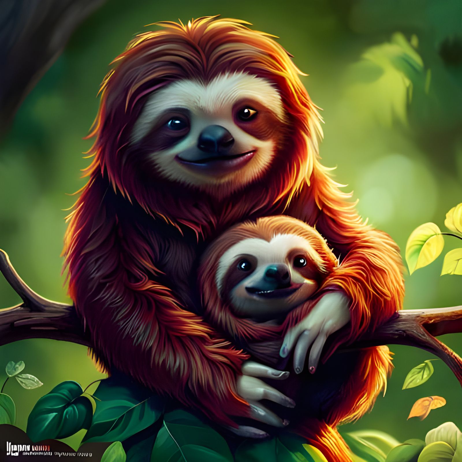 happy sloth mom and baby 🥰😍🤩  by @Arindam_G