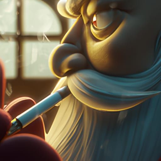 Santa smoking a cigar