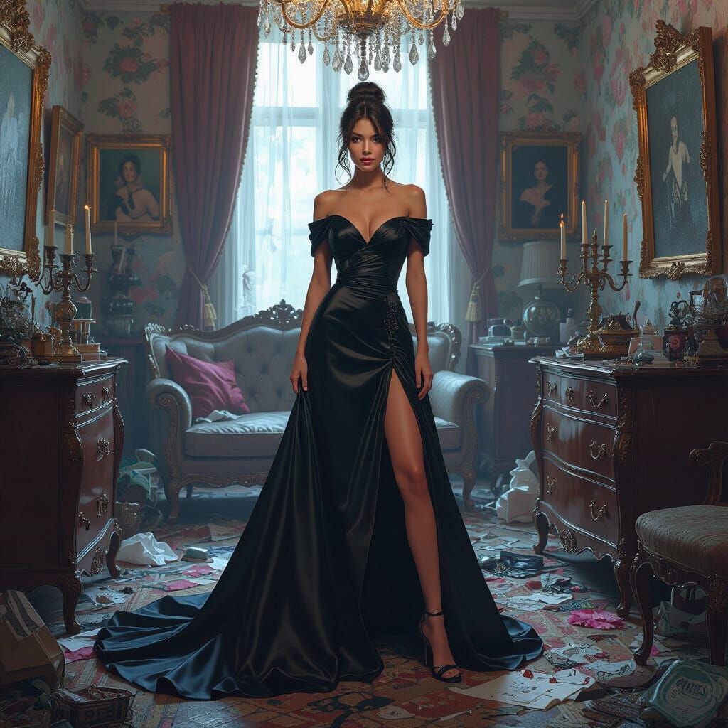 A tidy woman. An unity home.