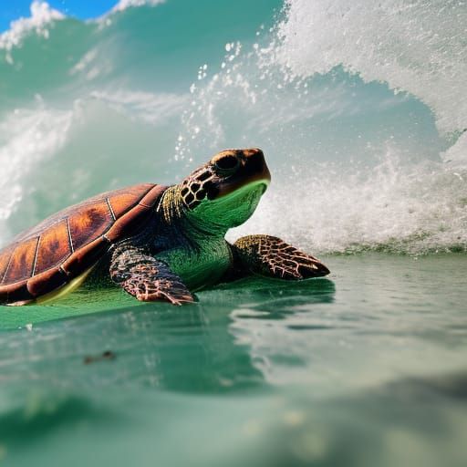 Aquatic turtle  surfer