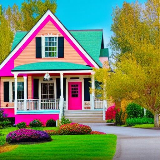 Colorful suburban house