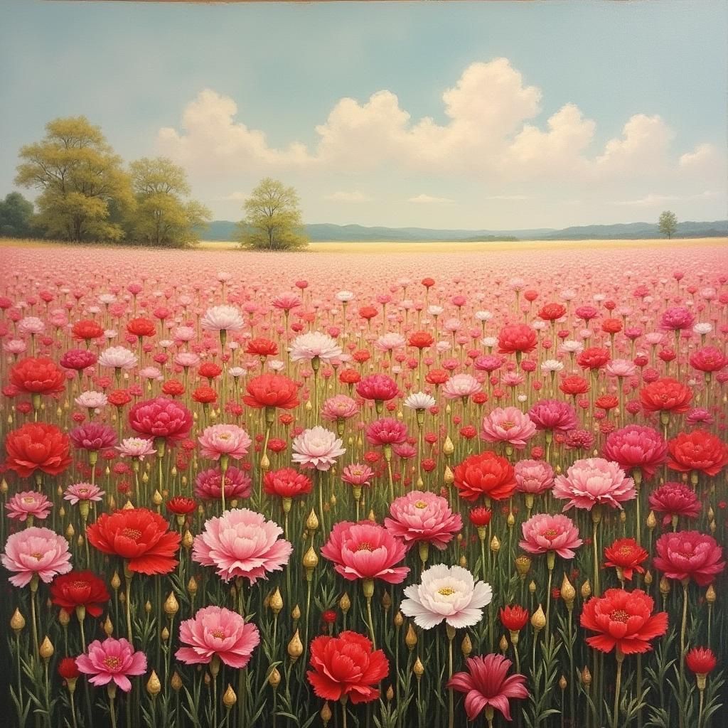 a field of carnations
