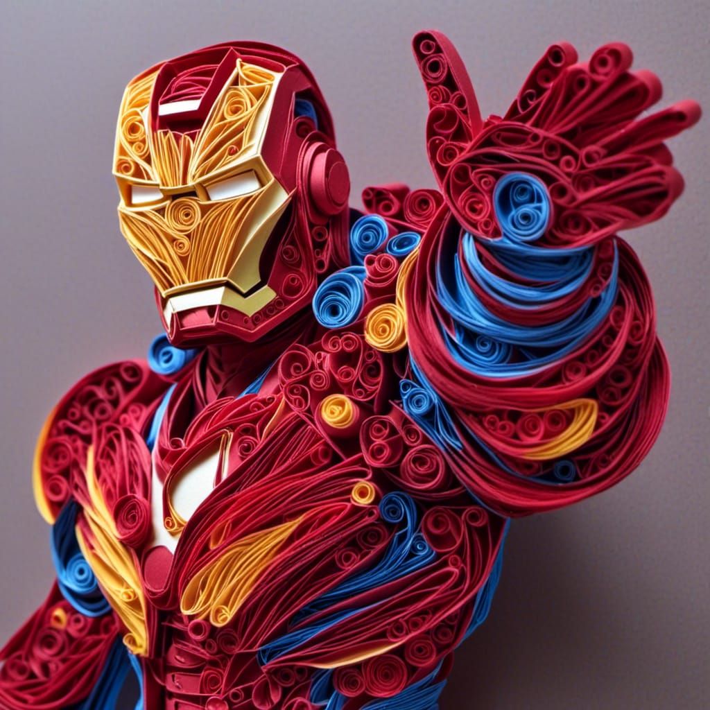 Iron Man <lora:Quilling:1.0> 