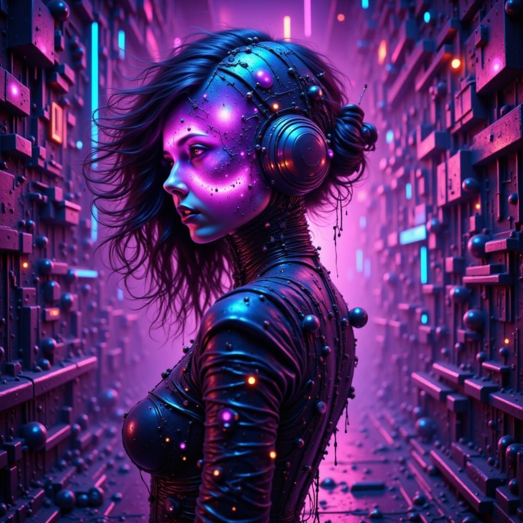 Future minds, electric space
Vibes of wonder, rhythms race
Star the human, leads the phase
Progress bright in techno blaze <lora:Ryhska Exot...