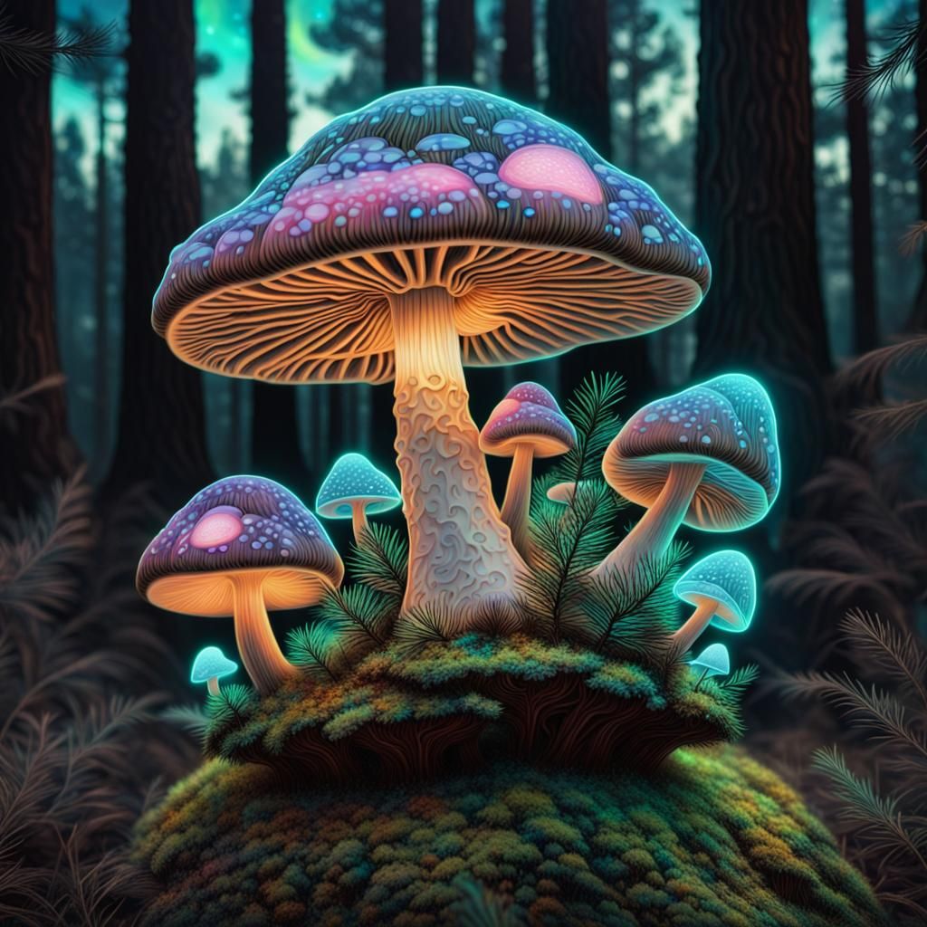 glow-in-the-dark pine mushroom  by @EvkaJirik