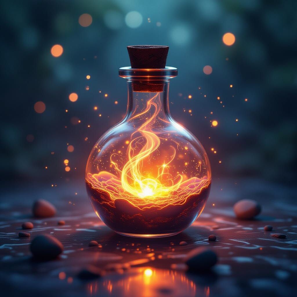 Magical Potion Reveals Future Vision in Double Exposure