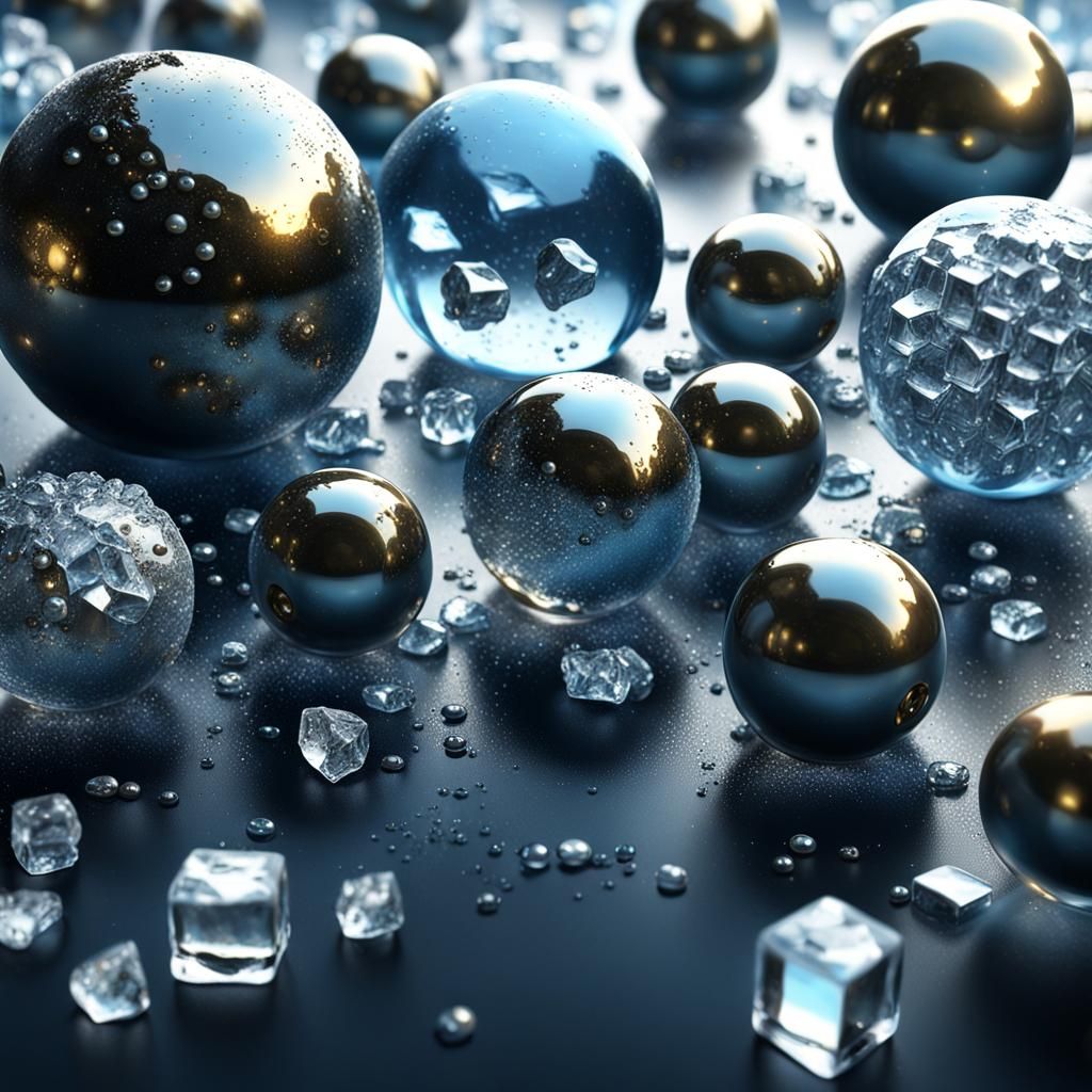 Ice balls black pearls pyrite dotted diamonds freezing ice c...