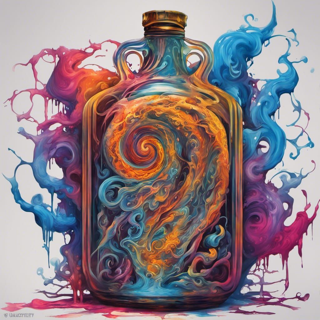 Djinn in bottle - AI Generated Artwork - NightCafe Creator