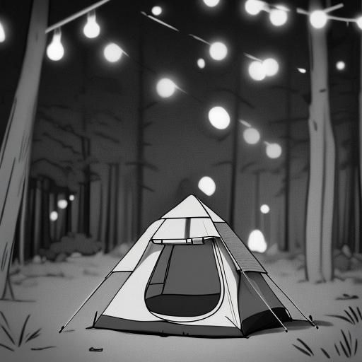Perfect camping spot  bokeh monochromatic pop art brocade me...