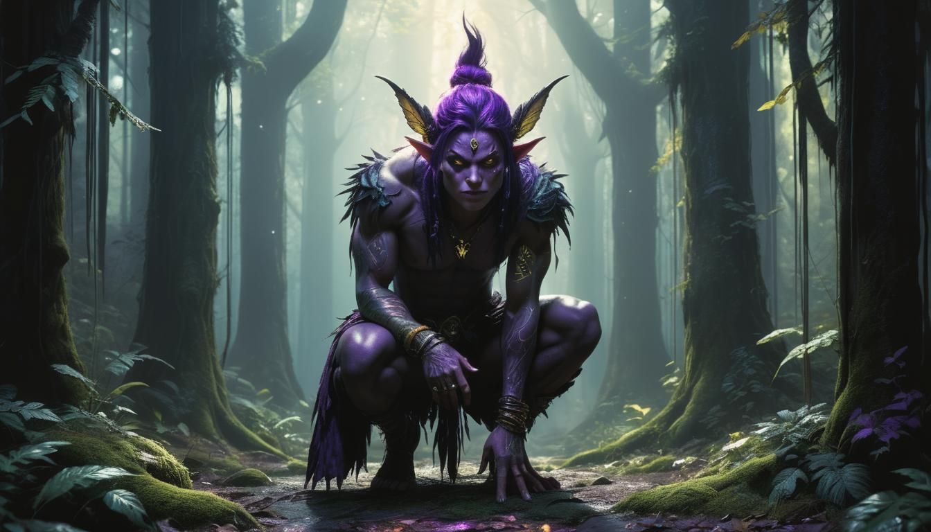 Daring Fae Warrior in a Grim Dark Fantasy Battlegr... - AI Art