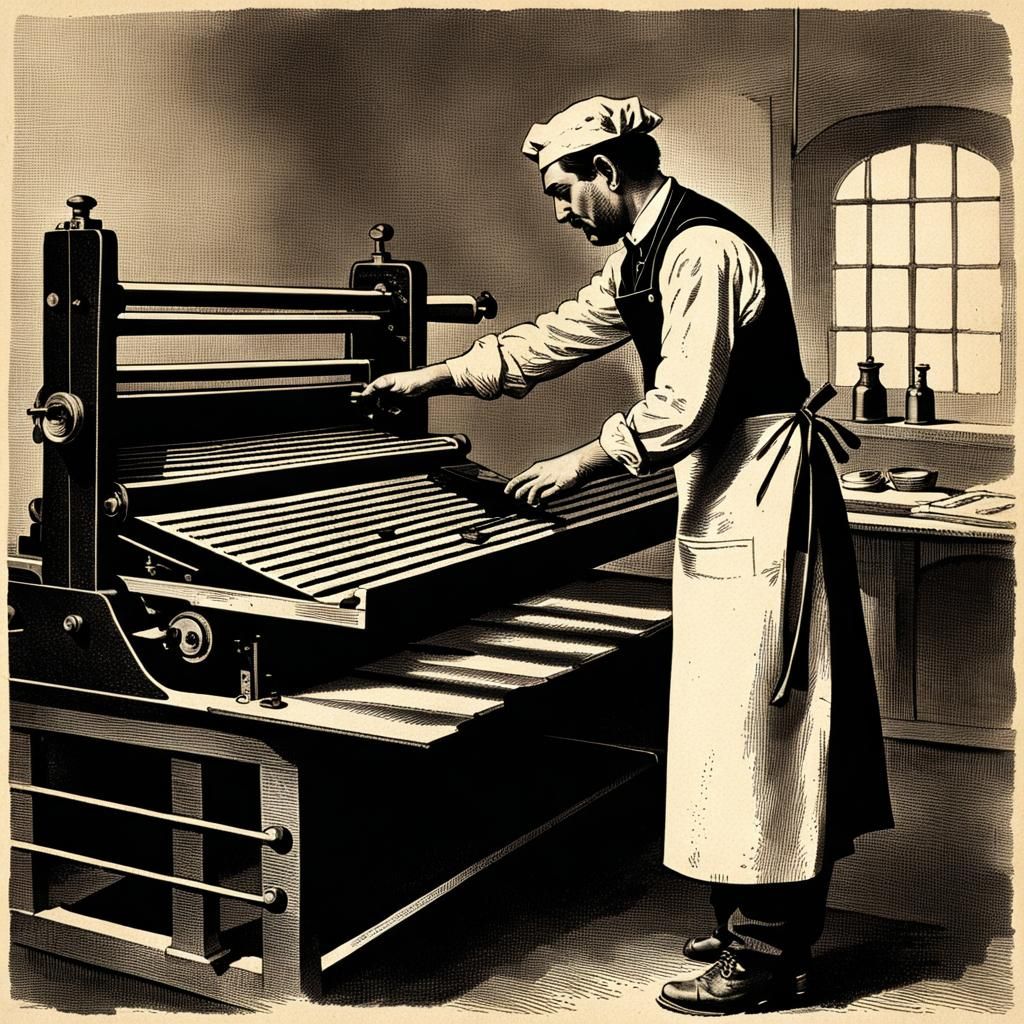 antique printing press