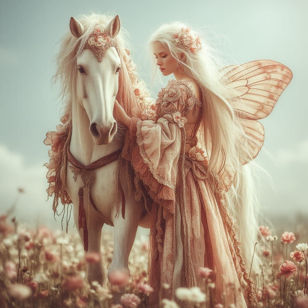 Fairy and horses