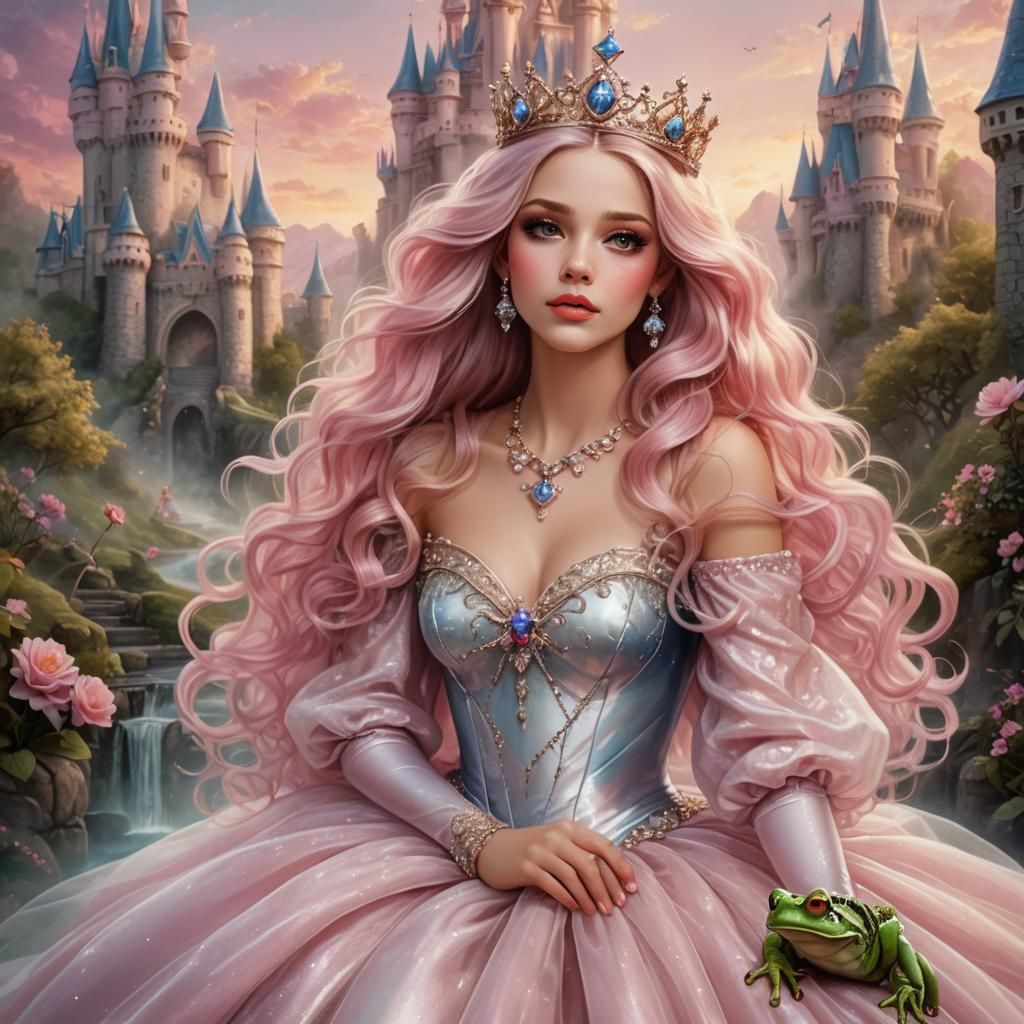 2 a beautiful glossy airbrushed digital illustration of a pr...