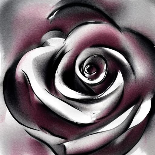 Abstract black rose AI Generated Artwork NightCafe Creator