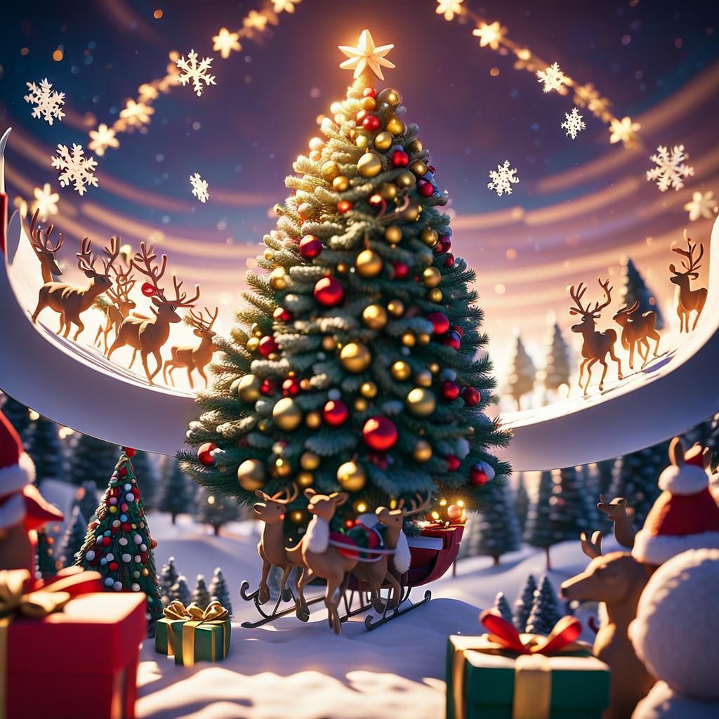 Santa Claus Prepares to Deliver Gifts in a Magical Christmas...