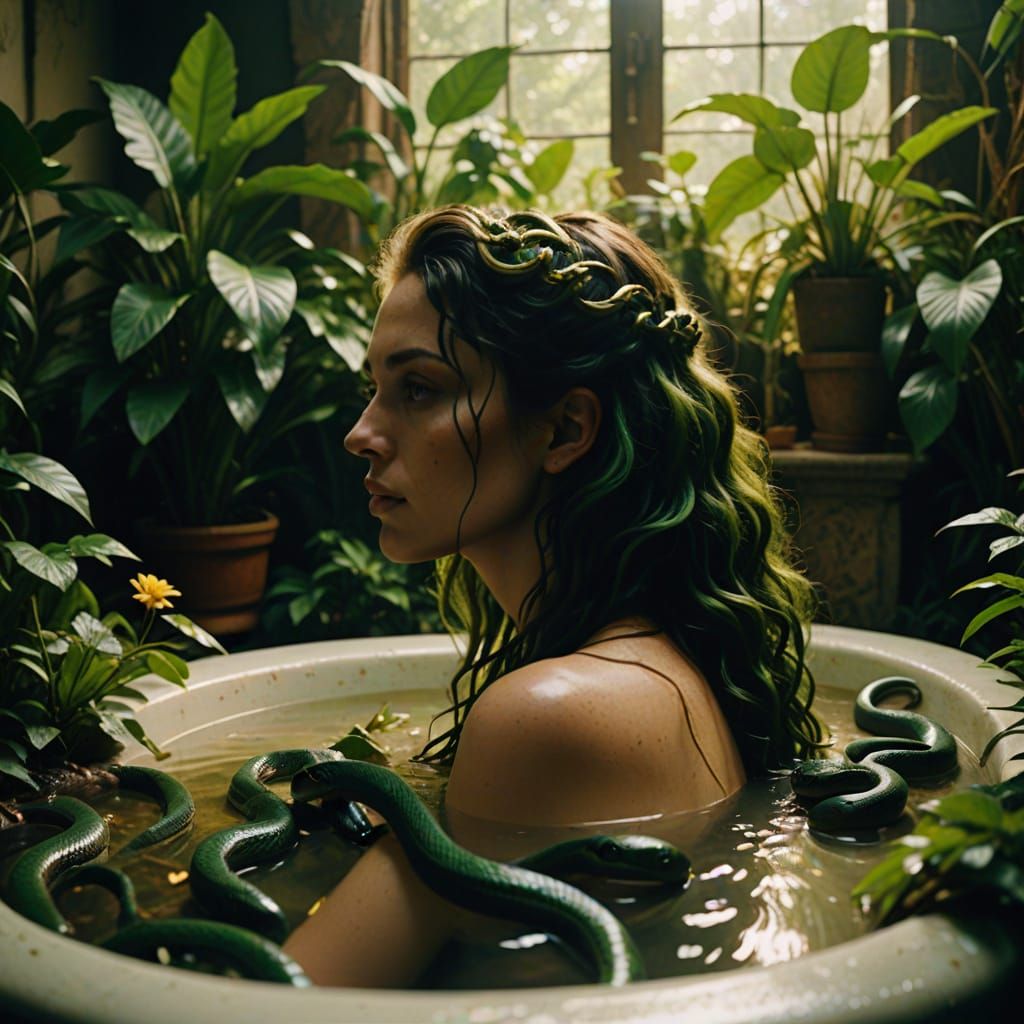 Medusa's Dreamlike Bath in Vibrant Paradise