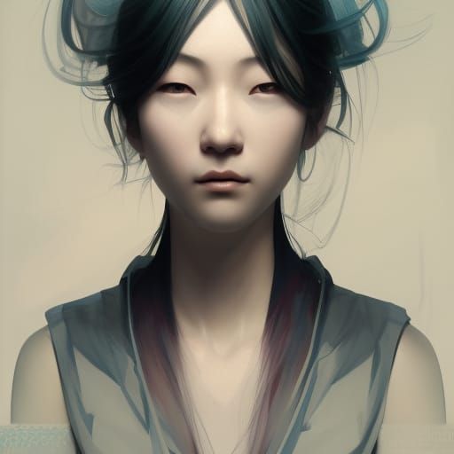 Japanese Albino Girl - AI Generated Artwork - NightCafe Creator