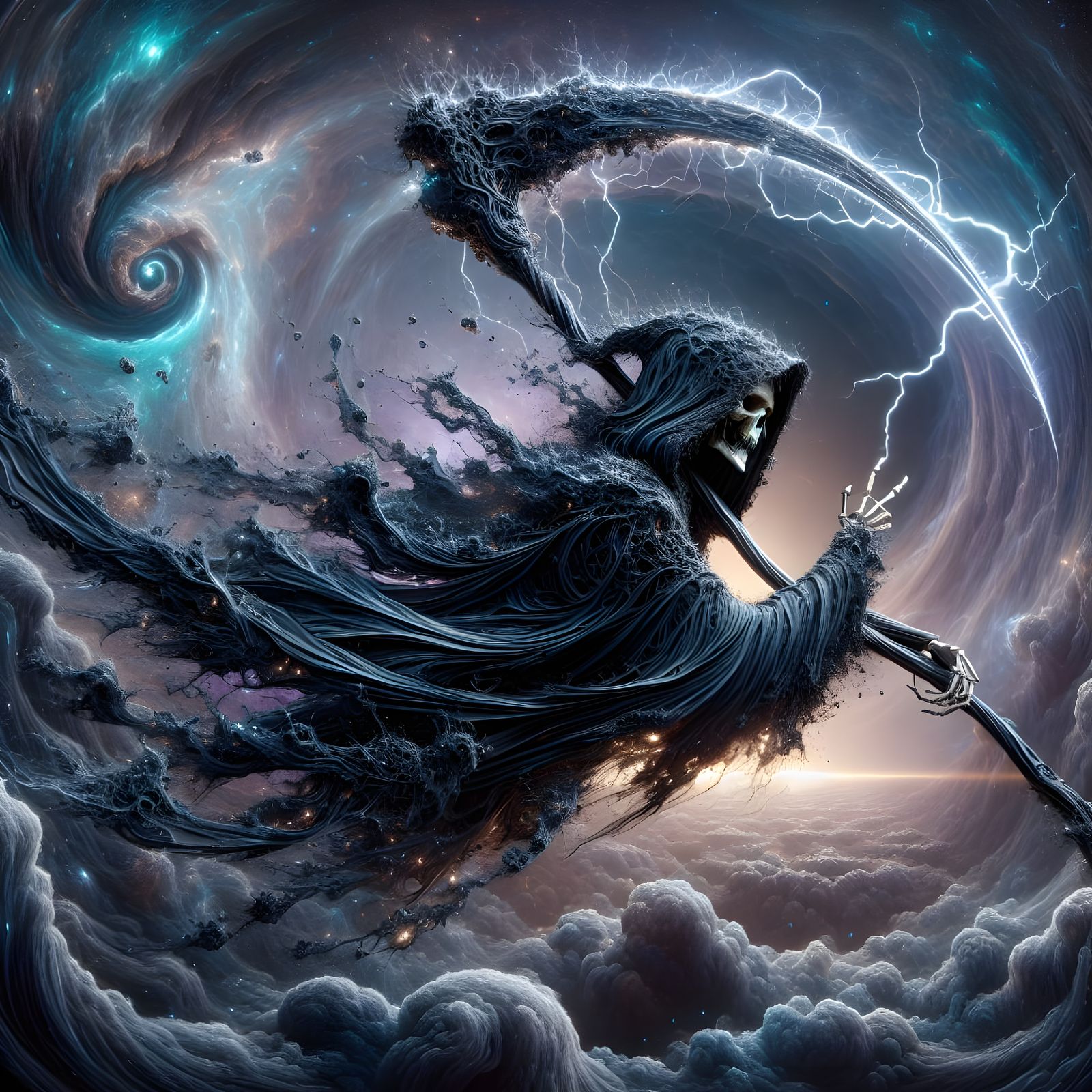 the Grim Reaper, searching for souls  by @xandra