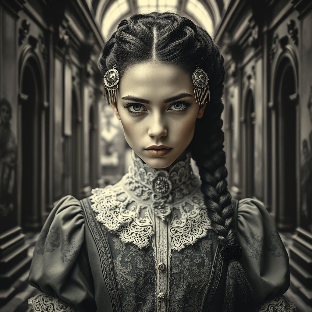 A striking monochrome portrait