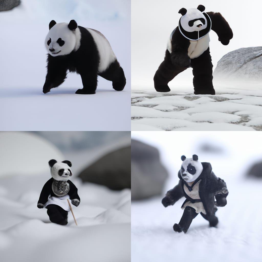 Giant Panda Dressed in Ninja Suit striding across a White Moonscape, by Lord Elboron - AI Generated Artwork - NightCafe Creator Giant Panda Dressed in Ninja Suit striding across a White Moonscape, by Lord Elboron - AI Generated Artwork - NightCafe Creator