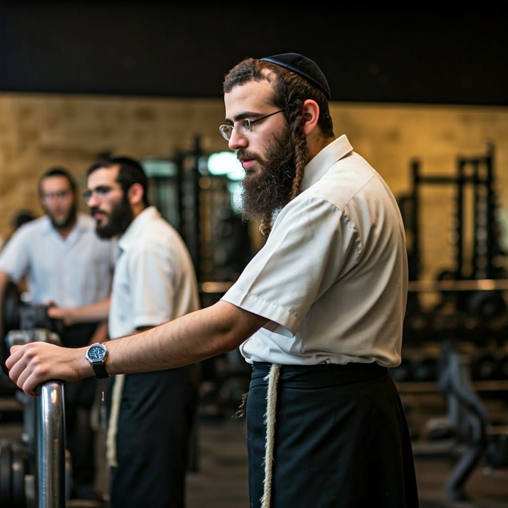 Haredi Hasidim in the Gym
