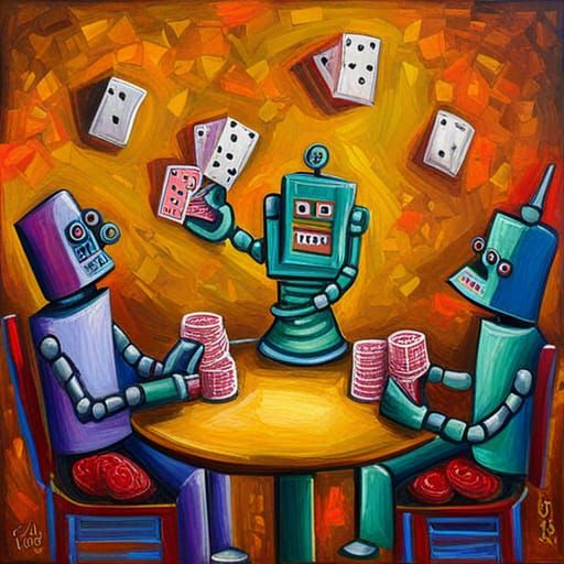 Robots play poker.
