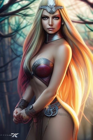 Warrior Princess in the Forest