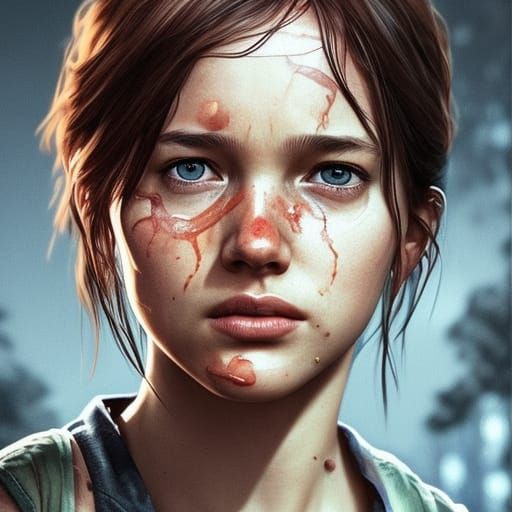 Ellie (Last of Us), full body, detailed, 8k, dark,, Stable Diffusion