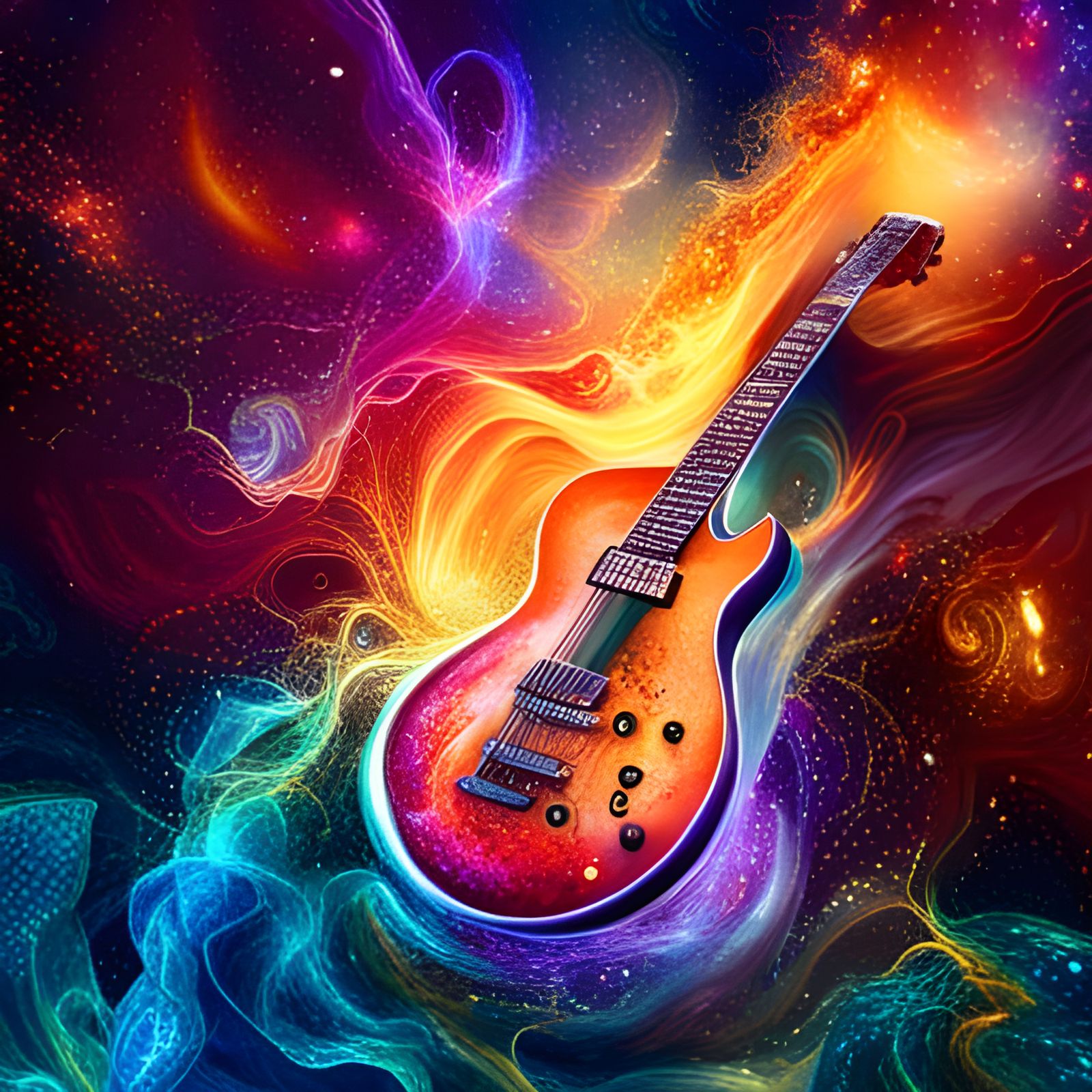 beautiful guitar, 8k resolution, a masterpiece, 35mm, hyperrealistic, hyper maximalist Professional photography"