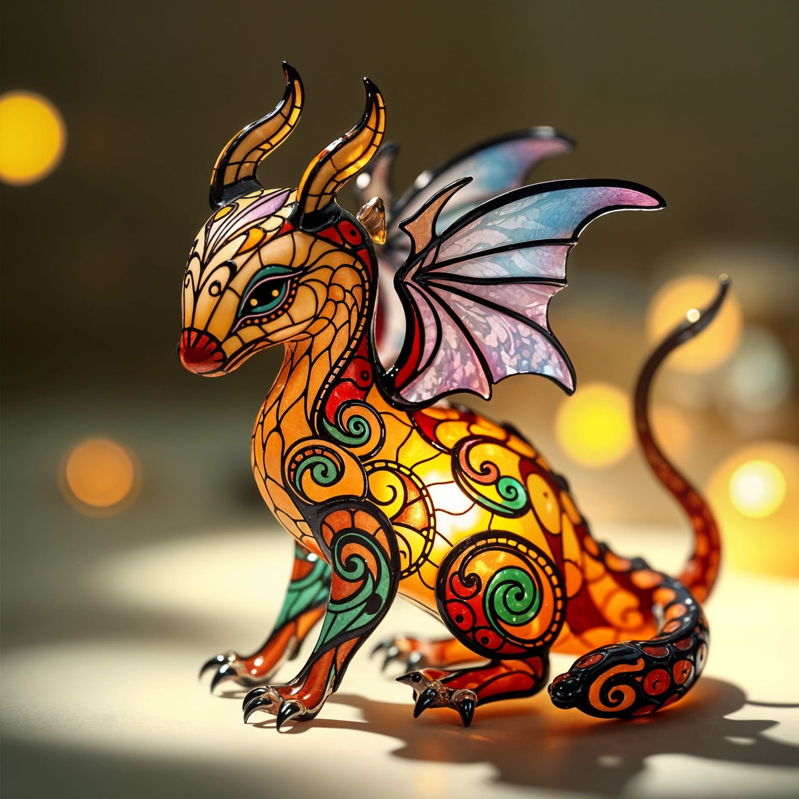 Enameled glass dragon  by @Laevos