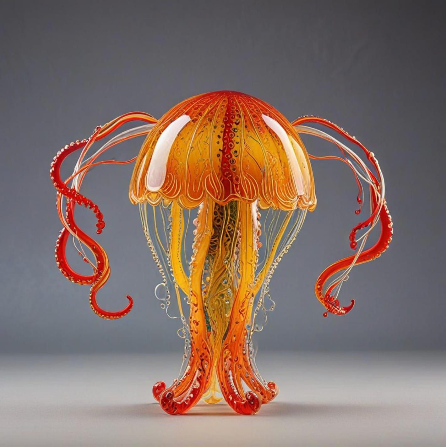 Enamelled Glass Figurines: Jellyfish
