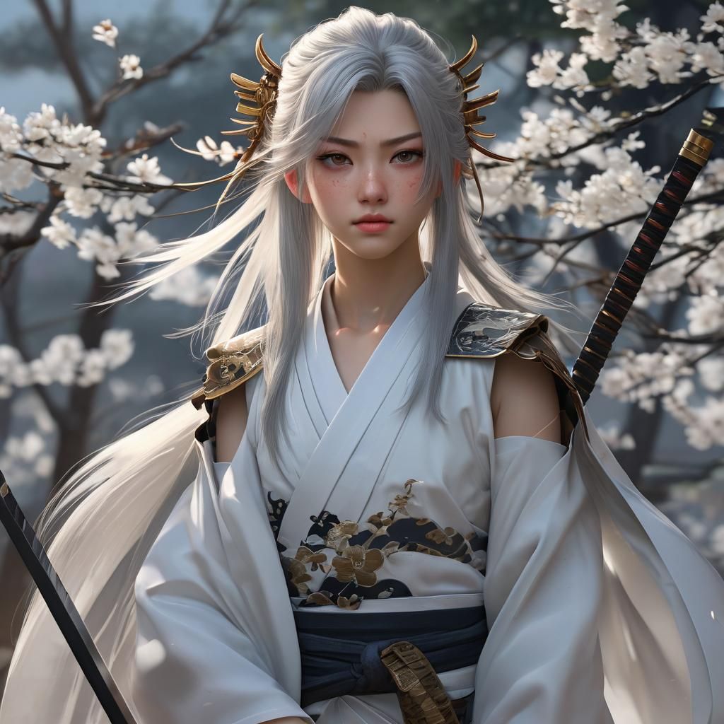 Samurai de cabello blanco