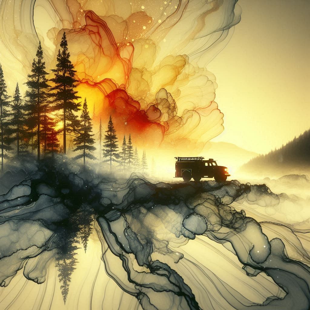 Forrest Fire in alcohol ink   by @Ideal