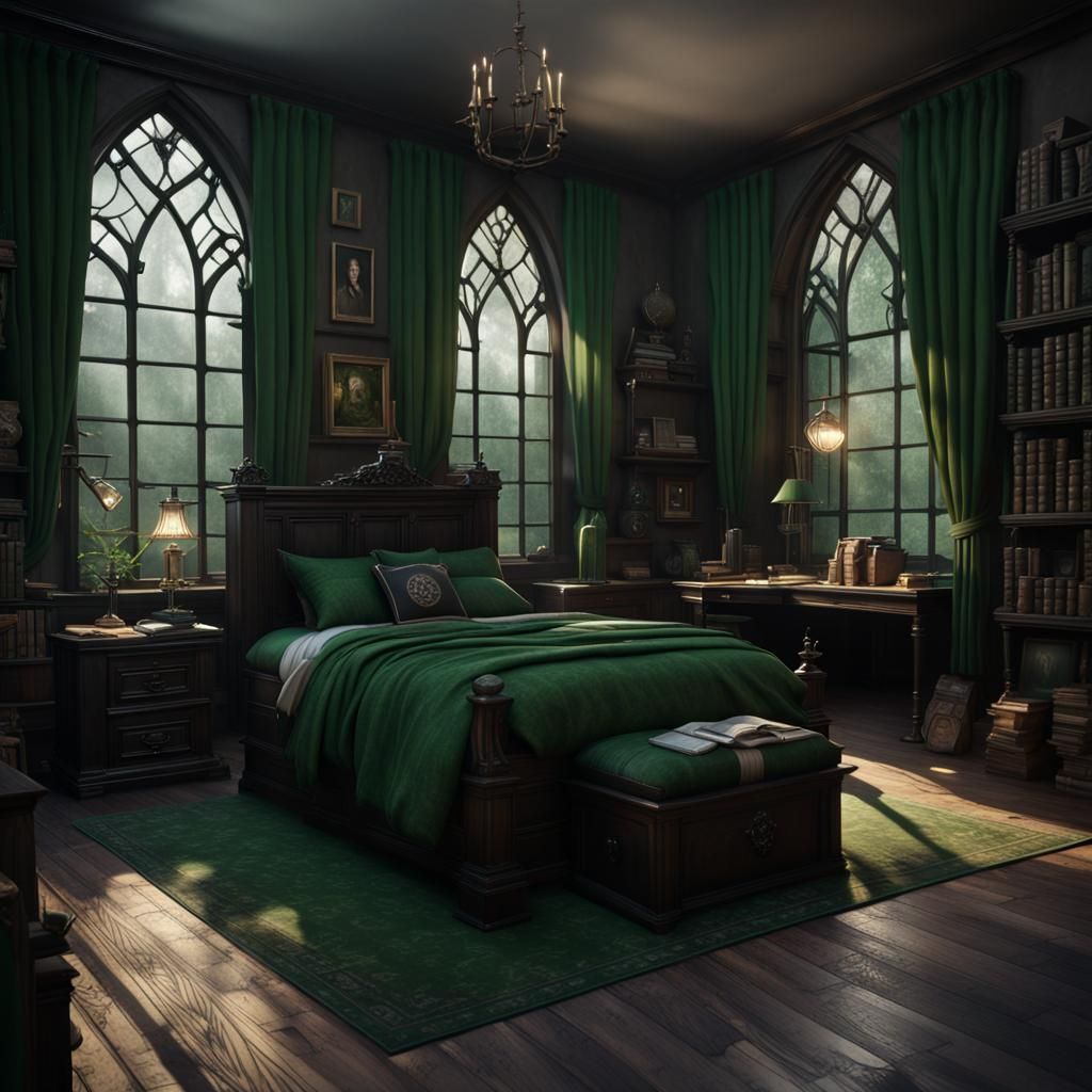 Slytherin Dorm Room AI Generated Artwork NightCafe Creator   TWpXN7mSpyBgMSi3JGiP  1  Jy5n2 