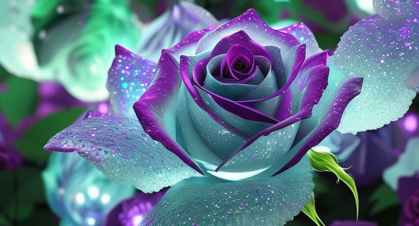 Crystallized frozen rose