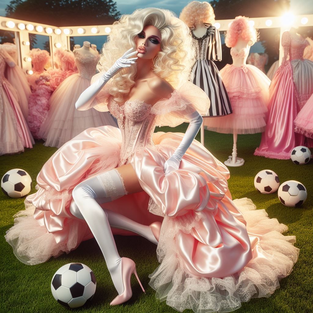 Satin Wonderland of Sissy Dresses and Wigs and Gloves and Ma...