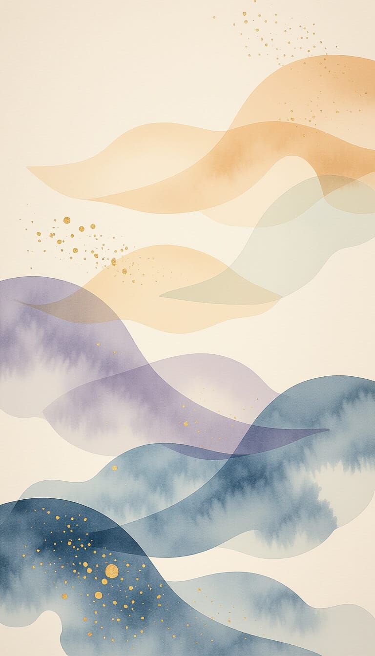 Watercolor Gradients in Japanese Art Style