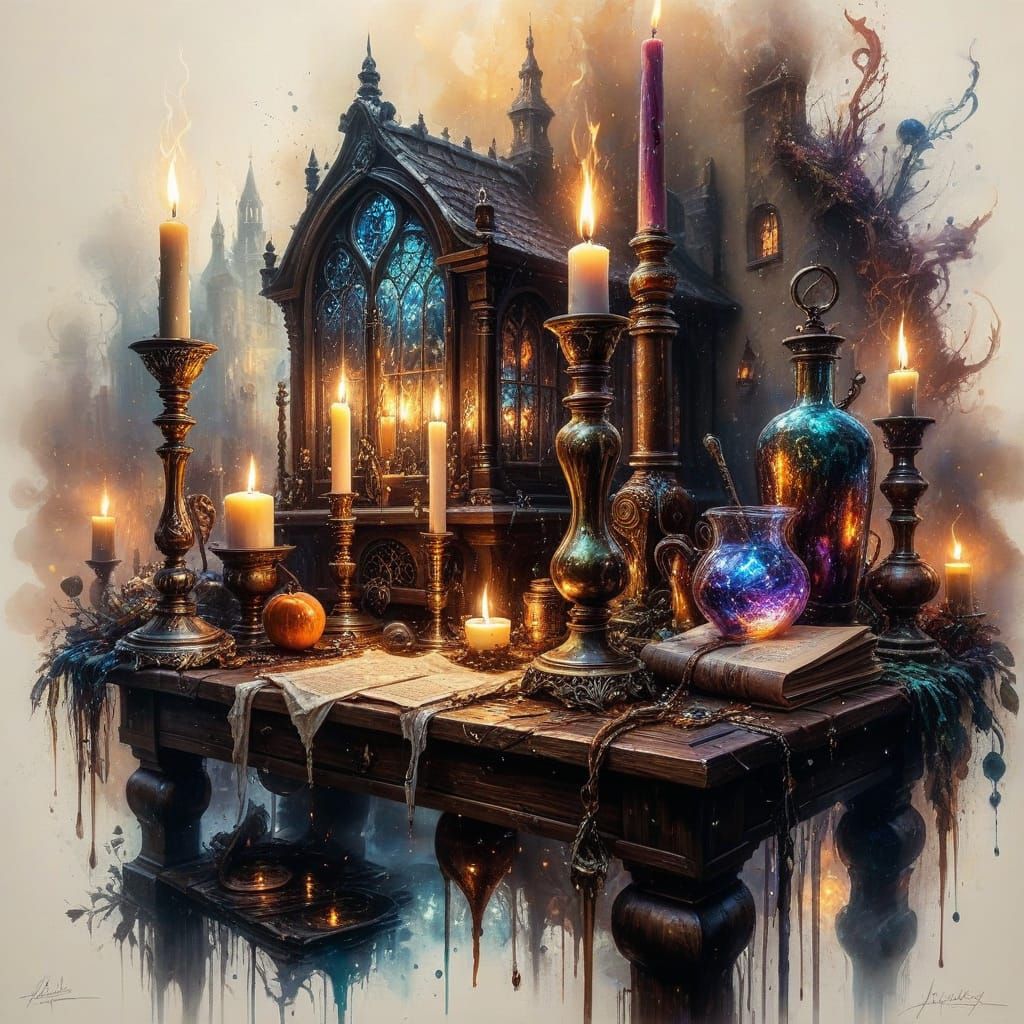 Alchemist's Study Candle Reflections 🕯️🔥 #2