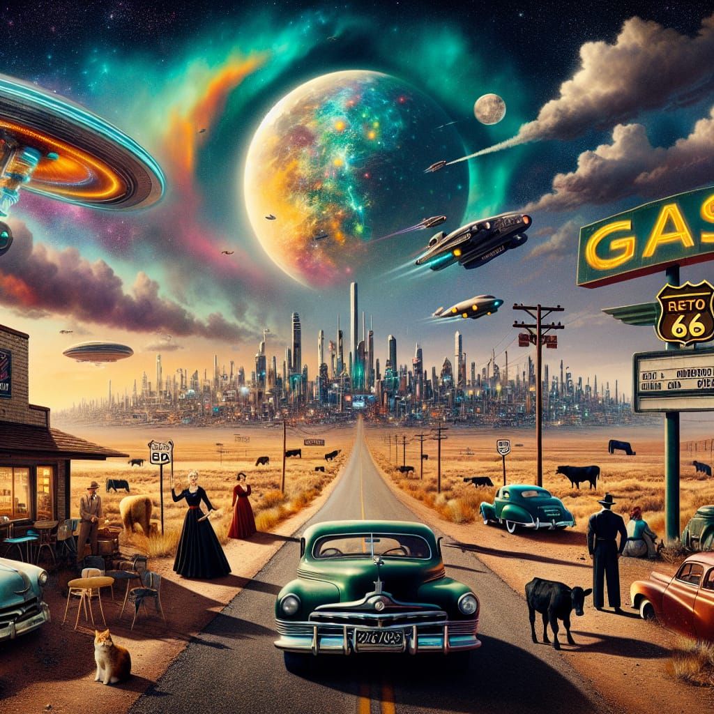 Year 2345:   Droidville or Retro Town  by @JJones