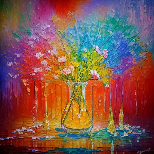 Colorful Virus Cells in Neo-Impressionist Style