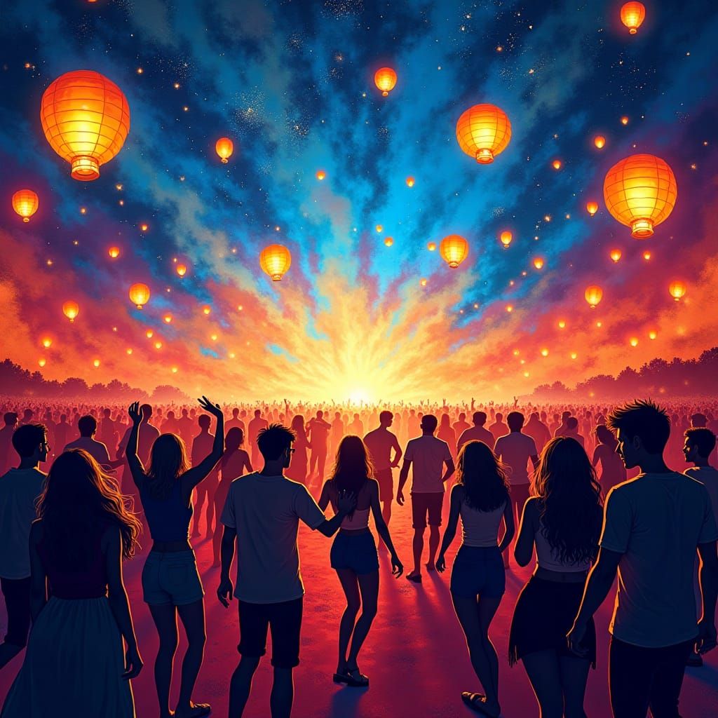 Vibrant colors dance