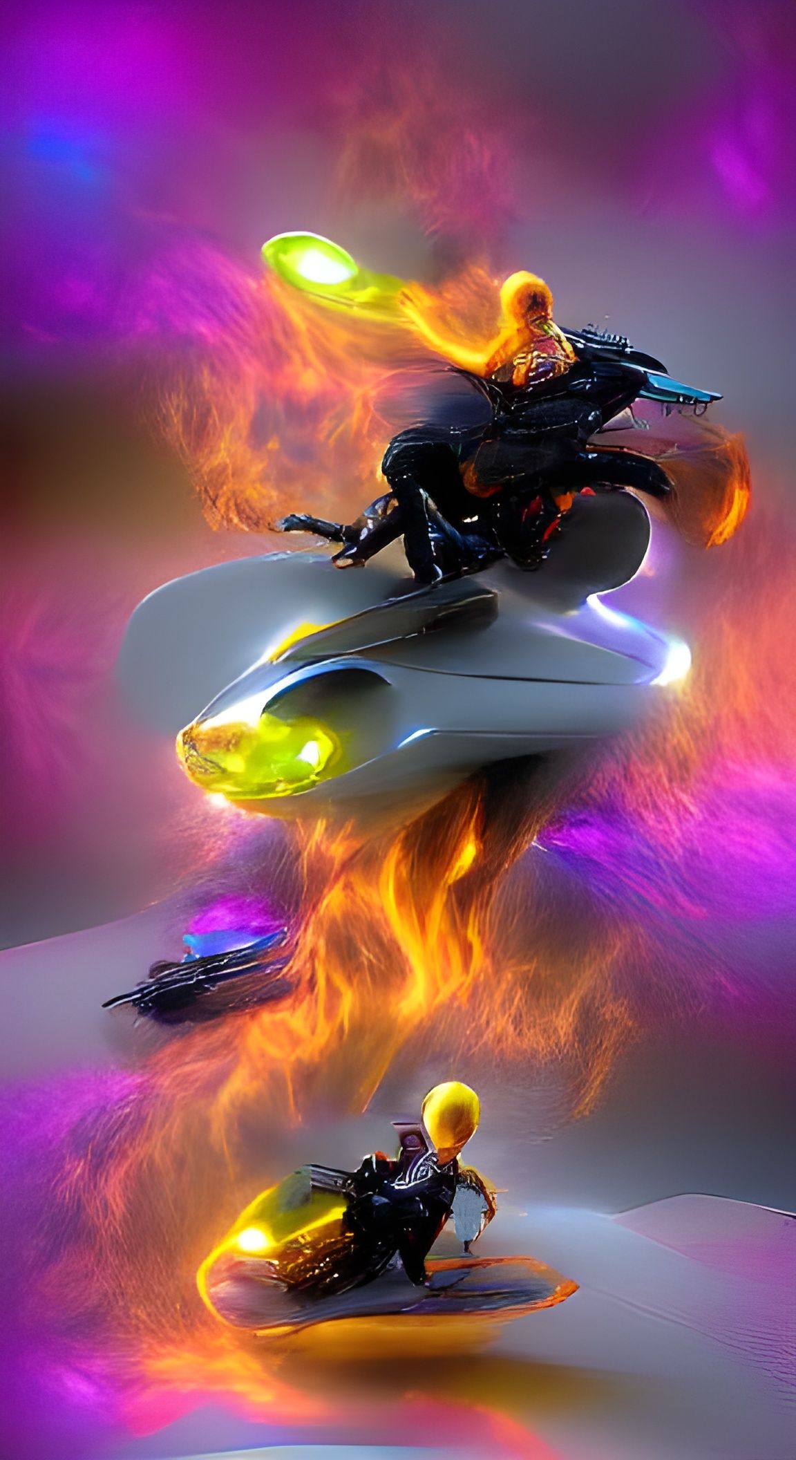 Space GhostRider On His Hellfire Hovermobile in Alpha Centauri 8K 3D 8k resolution ambient occlusion Behance HD beautifu...