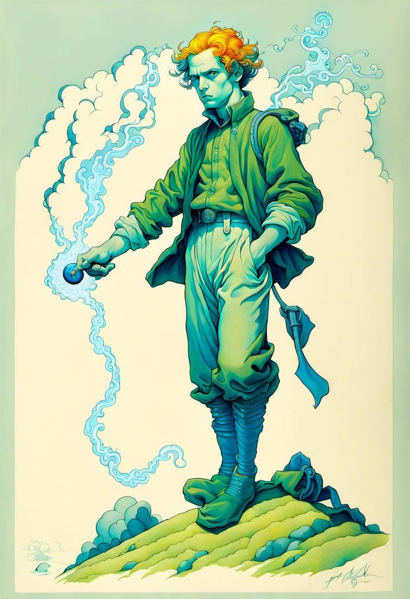 Spectral boy  with a pocket full of storms