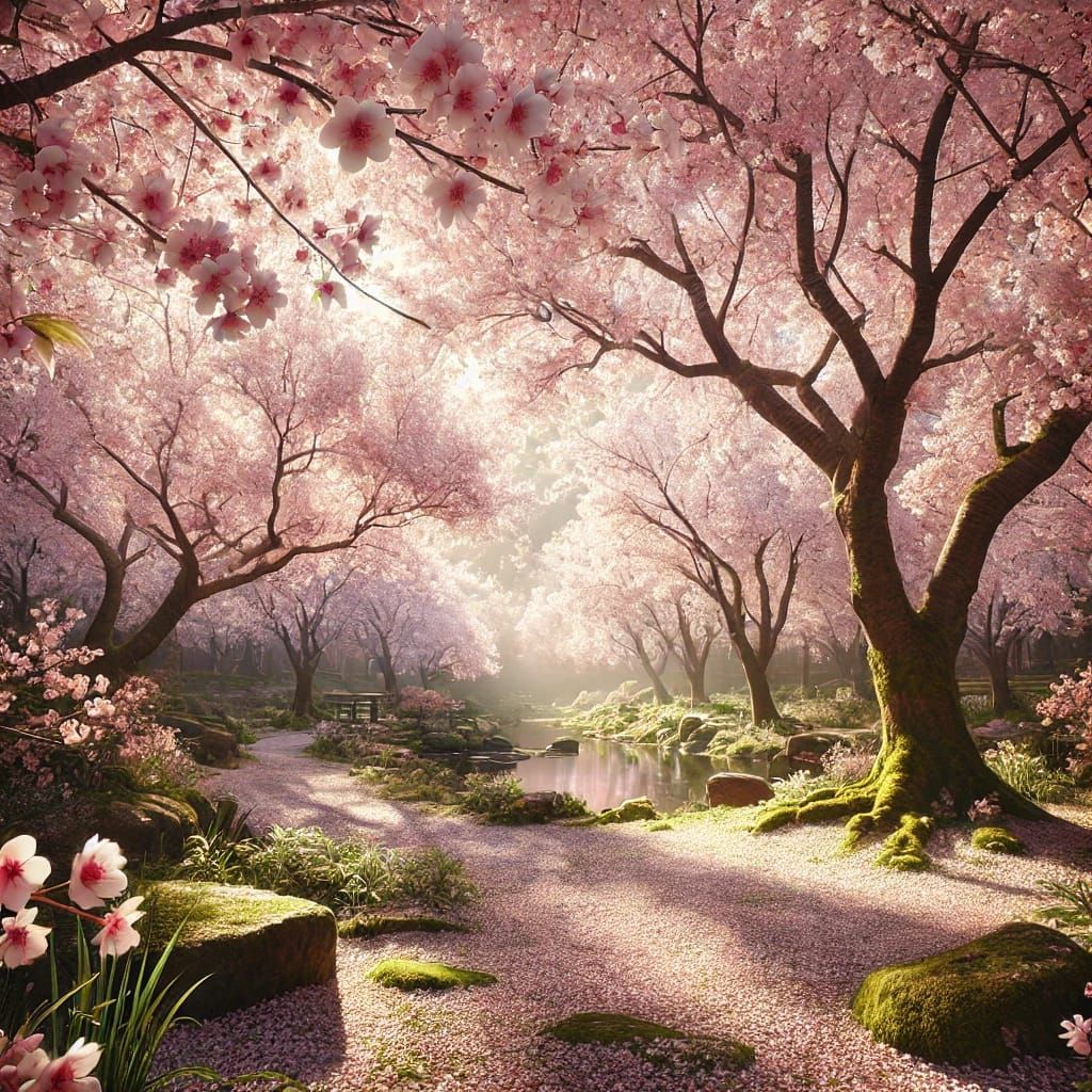 Cherry-blossom grove