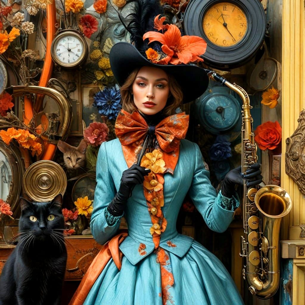 Elegant Lady in Surrealistic Surroundings - Hyperrealistic P...